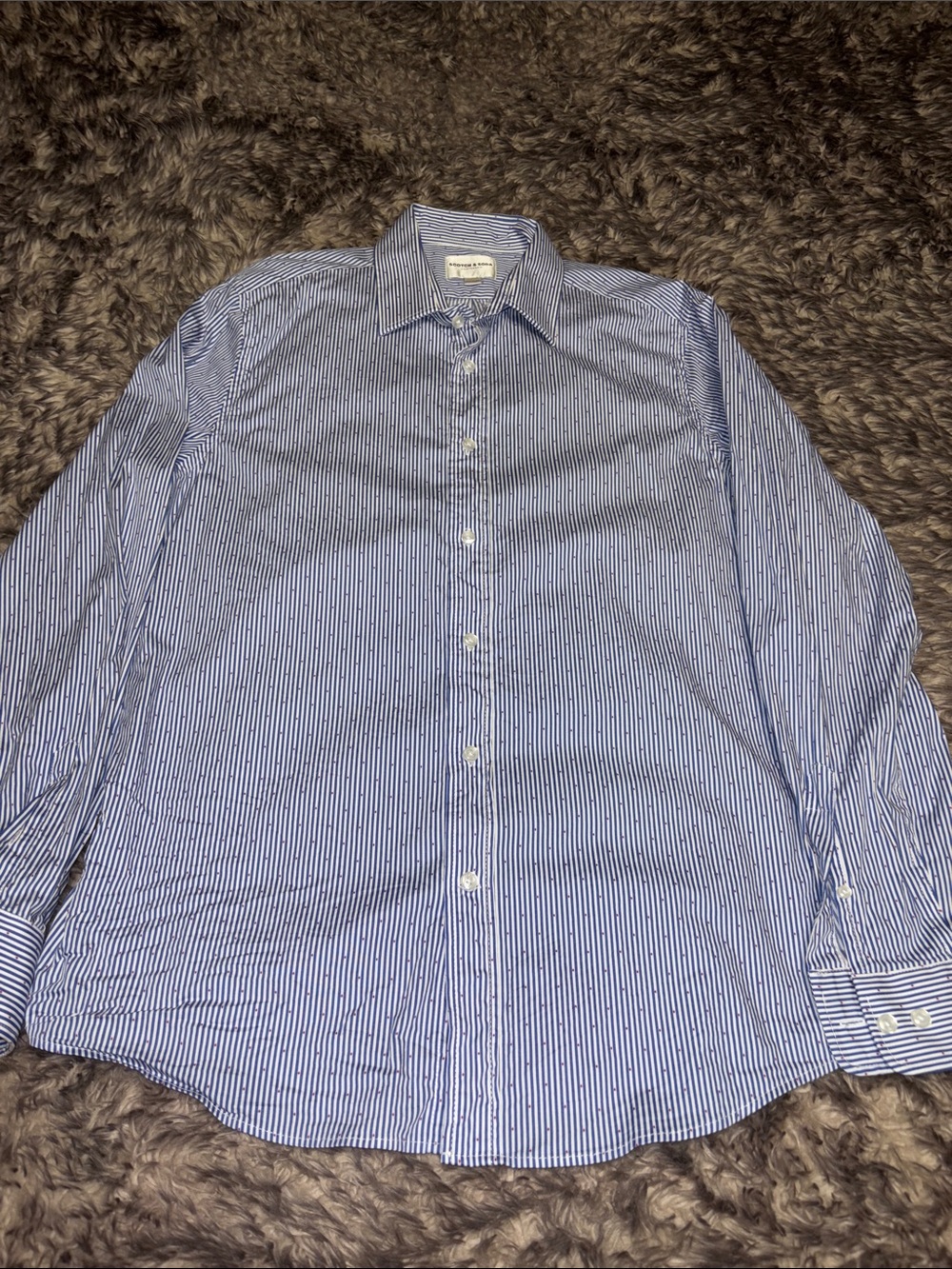 Scotch & Soda Narrow Blue & White Stripe Dress Shirt